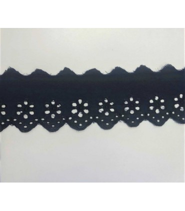 BRODERIE anglaise Bleu Marine 50mm