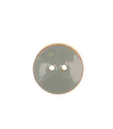 Bouton bois peint  2trous 15mm Gris Vert
