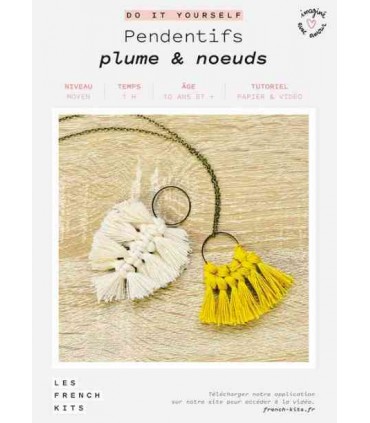 FRENCH KIT Pendentif Plume &amp; Noeuds