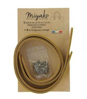 MIYAKO Anses En Cuir Courtes CURRY