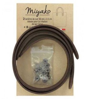 MIYAKO Anses en cuir courtes TAUPE