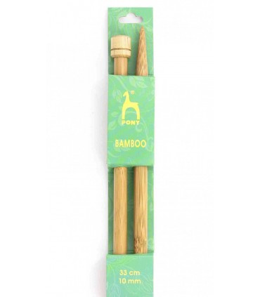 PONY - Aiguilles tricot bambou 33cm 10mm