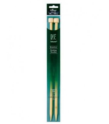 CLOVER - Aiguilles tricot bambou 35cm 9mm