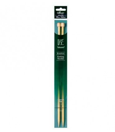 CLOVER - Aiguilles tricot bambou 33cm 6,5mm
