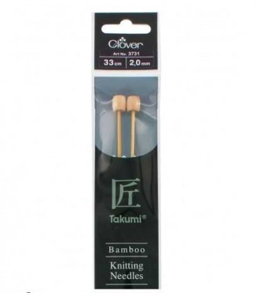 CLOVER - Aiguilles tricot bambou 33cm 2mm