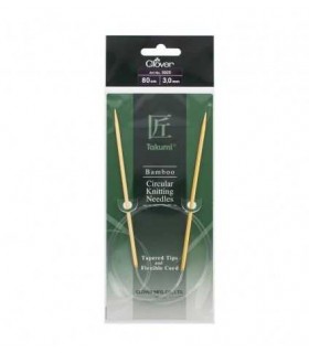 CLOVER - Aiguilles tricot circulaires bambou 3mm