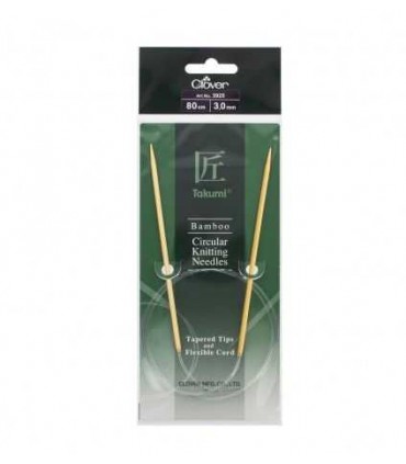 CLOVER - Aiguilles tricot circulaires bambou 3mm