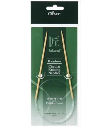 CLOVER - Aiguilles tricot circulaires bambou  4,5mm