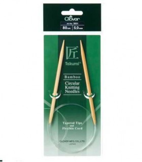 CLOVER - Aiguilles tricot circulaires bambou 5mm