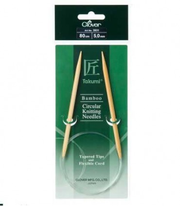 CLOVER - Aiguilles tricot circulaires bambou 5mm