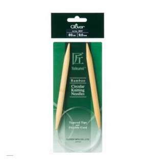 CLOVER - Aiguilles tricot circulaires en bambou 9mm
