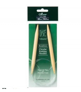 CLOVER - Aiguilles tricot circulaires bambou 10mm