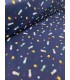 POPPY : Popeline de Coton MARINE imprimé STRIPE AND SPACE oekotex