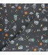 POPPY :JERSEY de coton Anthracite motifs enfant espace OEKOTEX