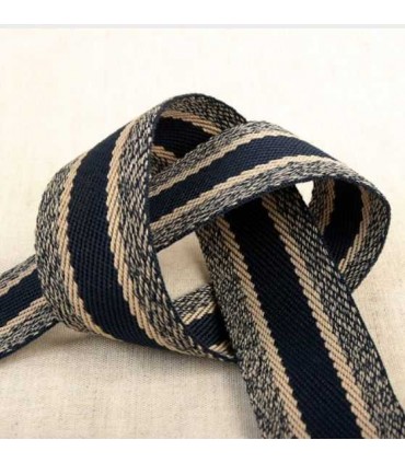 Sangle à sac rayée Marine et Lin