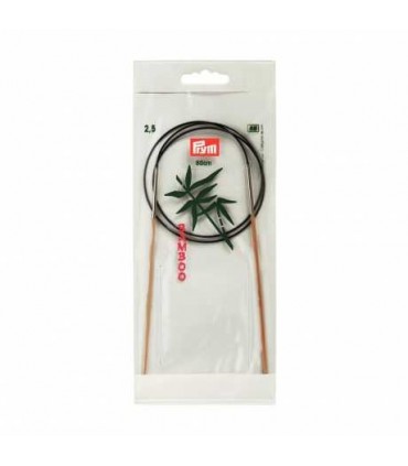 Clover : Aiguilles tricot circulaires en bambou 80cm n°2.5mm
