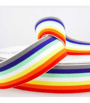 Élastique Rayé Arc En Ciel 40mm