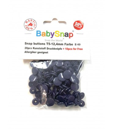 BABY SNAP : Pressions rondes BLEU Indigo