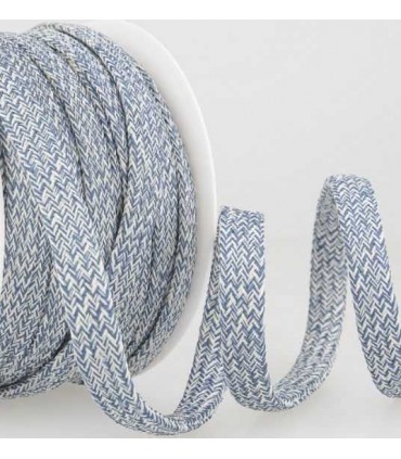 TRESSE Tubulaire 1cm MARINE Chiné