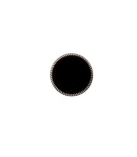 Bouton Métal et Polyester sur pied NOIR 20mm