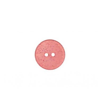 Bouton polyester à paillettes FUCHSIA 11mm