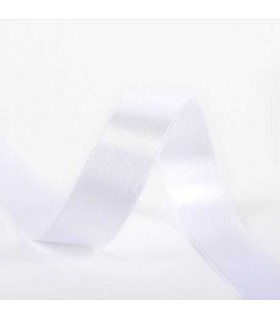 Ruban satin n°5, BLANC 25mm