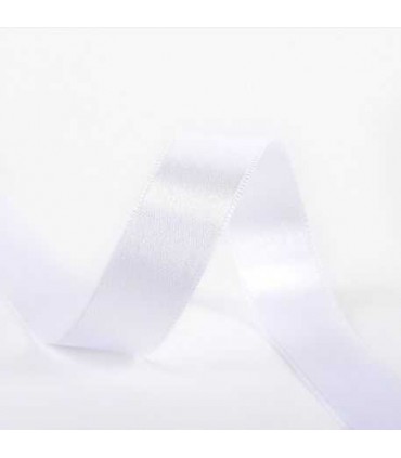 Ruban satin n°5, BLANC 25mm