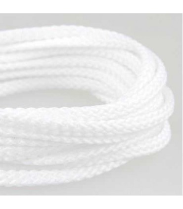 Cordon Coton damier 6mm - Blanc