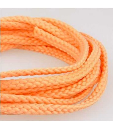 Cordon coton damier 6mm - Corail