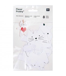 RICO DESIGN - Carton a broder (Chien, Chat, Cheval, Escargot)