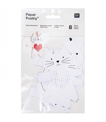 RICO DESIGN - Carton a broder (Chien, Chat, Cheval, Escargot)