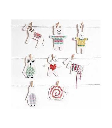 RICO DESIGN - Carton a broder (Chien, Chat, Cheval, Escargot)