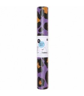 Toile Enduite Léopard Violet et Orange