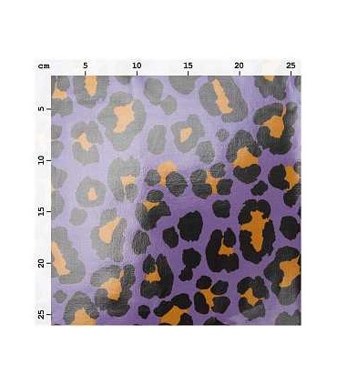 Toile Enduite Léopard Violet et Orange