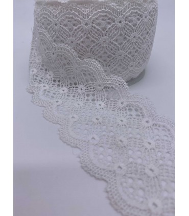 Dentelle élastique 6mm - Blanc