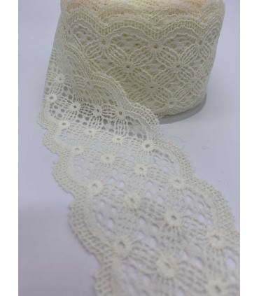 Dentelle élastique 6mm - Écru