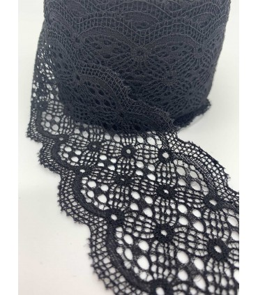 Dentelle élastique 6mm - Noir