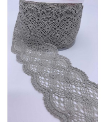 Dentelle élastique 6mm - Gris