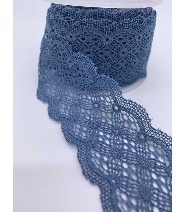 Dentelle élastique 6mm - Bleu Orage