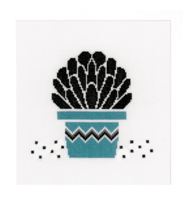 VERVACO kit à broder Point compté Succulente Bleue