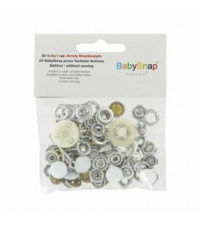 BABY SNAP : Pression Métal snap blanc