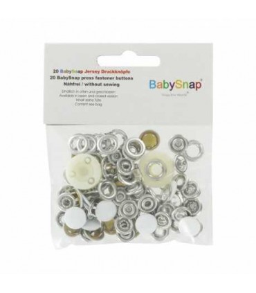 BABY SNAP : Pression Métal snap blanc