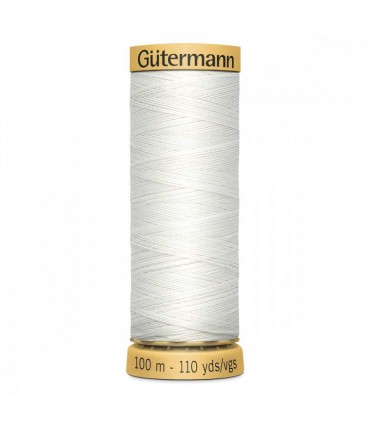 GÜTERMANN Fil à Coudre 100% Coton 100m Blanc 5709