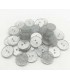 Boutons Résine Paillettes 2 trous transparent 15 mm