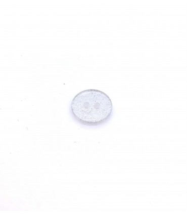 Boutons Résine Paillettes 2 trous transparent 15 mm