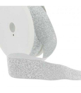 Élastique Lurex Argent 30mm