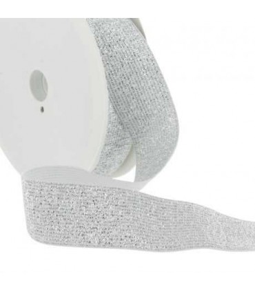 Élastique Lurex Argent 30mm
