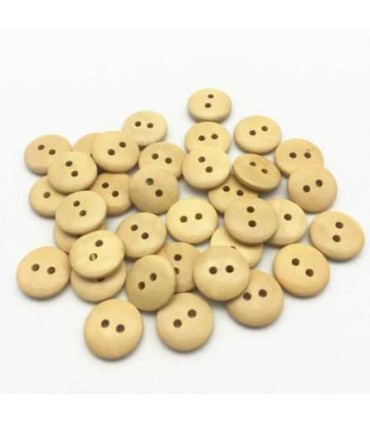 Bouton en Bois Naturel 15mm