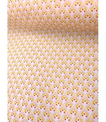 POPPY : Coton enduit Floral Fantaisie ÉCRU Oekotex