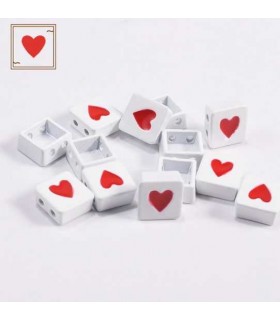 Perles carrées hématites COEUR